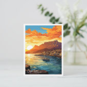 Kapstadt Südafrika Kunstreise Illustration Postkarte (Stehend Vorderseite)