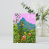 Kapstadt Südafrika Protea Löwe Kopf Postkarte (Stehend Vorderseite)
