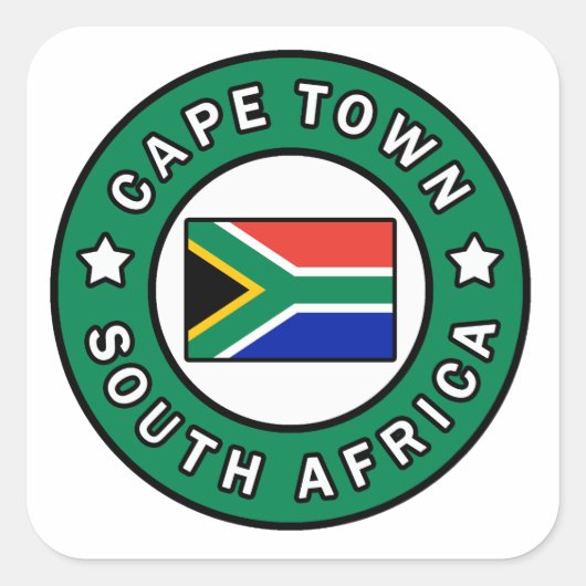 Kapstadt Südafrika Quadratischer Aufkleber (Vorderseite)