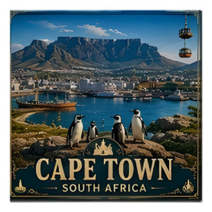 🧲 Kapstadt Südafrika Reiseerinnerung zum Behalten Poster