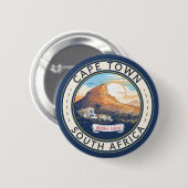 Kapstadt Südafrika Reisen Kunst Abzeichen Button (Vorne & Hinten)