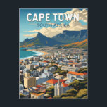 Kapstadt Südafrika Reisen Vintag Postkarte<br><div class="desc">Cape Town Retro Vektor-Reise-Design. Kapstadt ist eine Hafenstadt an der Südwestküste Südafrikas,  auf einer Halbinsel unter dem imposanten Tafelberg.</div>