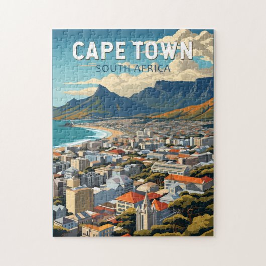 Kapstadt Südafrika Reisen Vintag Puzzle (Vertikal)