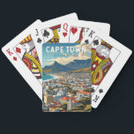 Kapstadt Südafrika Reisen Vintag Spielkarten<br><div class="desc">Cape Town Retro Vektor-Reise-Design. Kapstadt ist eine Hafenstadt an der Südwestküste Südafrikas,  auf einer Halbinsel unter dem imposanten Tafelberg.</div>