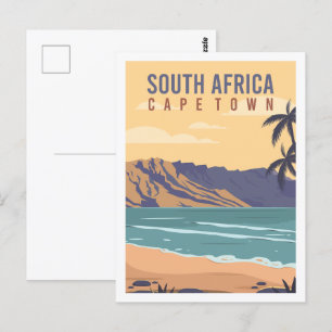 Kapstadt Südafrika Reiseort Illustration Postkarte