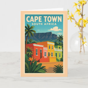 Kapstadt, Südafrika Reiseplakat, Karte