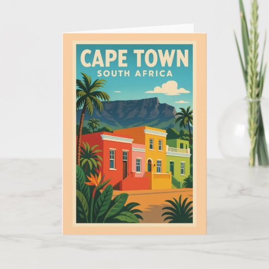 Kapstadt, Südafrika Reiseplakat, Karte (Vorderseite)