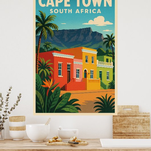 Kapstadt, Südafrika, Reiseplakat, Poster (Küche)