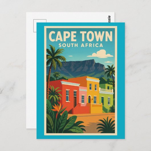 Kapstadt, Südafrika, Reiseplakat, Postkarte (Vorne/Hinten)