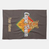 Kapstadt Südafrika Retro Leopard Vintag Geschirrtuch (Horizontal)