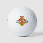 Kapstadt Südafrika Retro Leopard Vintag Golfball (Vorderseite)