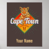 Kapstadt Südafrika Retro Leopard Vintag Poster (Vorne)