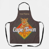 Kapstadt Südafrika Retro Leopard Vintag Schürze (Vorderseite)