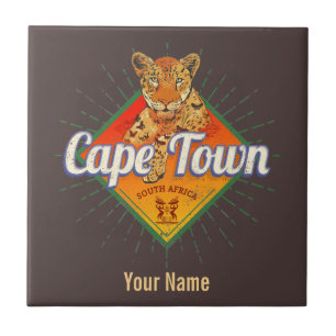Kapstadt Südafrika Retro Leopard Vintage Fliese