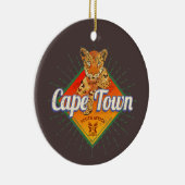 Kapstadt Südafrika Retro Leopard Vintage Keramik Ornament (Rechts)
