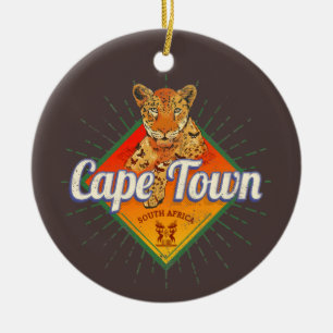 Kapstadt Südafrika Retro Leopard Vintage Keramik Ornament