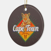 Kapstadt Südafrika Retro Leopard Vintage Keramik Ornament (Links)