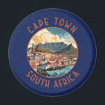 Kapstadt Südafrika Retro Not Circle Magnet<br><div class="desc">Cape Town Retro Vektor-Reise-Design. Kapstadt ist eine Hafenstadt an der Südwestküste Südafrikas,  auf einer Halbinsel unter dem imposanten Tafelberg.</div>