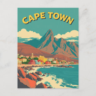 Kapstadt, Südafrika Retro Vintage Reise Postkarte