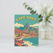 Kapstadt, Südafrika Retro Vintage Travel Postkarte (Stehend Vorderseite)