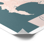 Kapstadt Südafrika Rosa und Niedliches Blau Poster (Ecke)