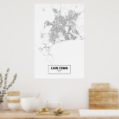Kapstadt, Südafrika (schwarz auf weiß) Poster (Küche)