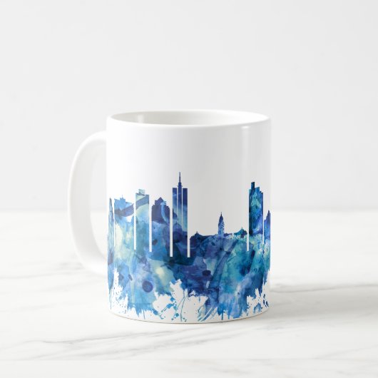Kapstadt Südafrika Skyline Blue Kaffeetasse (Vorderseite Links)