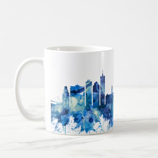 Kapstadt Südafrika Skyline Blue Kaffeetasse (Links)
