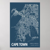 Kapstadt Südafrika Stadtplan Art Poster (Vorne)