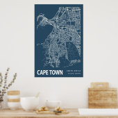 Kapstadt Südafrika Stadtplan Art Poster (Küche)