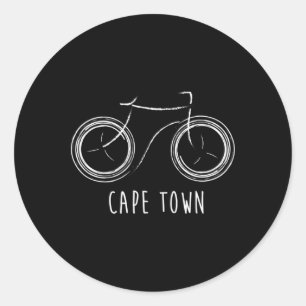 Kapstadt Südafrika Süßes Vintage-Retro-Fahrrad Runder Aufkleber