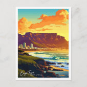 Kapstadt Südafrika Vintage Darstellung Postkarte (Vorderseite)