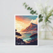 Kapstadt Südafrika Vintage Reise Illustration Postkarte (Stehend Vorderseite)
