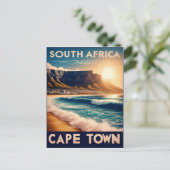 Kapstadt - Südafrika Vintage-Reise Postkarte (Stehend Vorderseite)