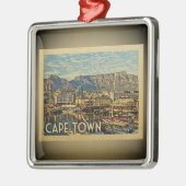 Kapstadt Südafrika Vintage Reisen Silbernes Ornament (Links)