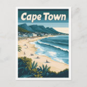 Kapstadt Südafrika Vintage Travel Illustration Postkarte (Vorderseite)