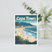 Kapstadt Südafrika Vintage Travel Illustration Postkarte (Stehend Vorderseite)