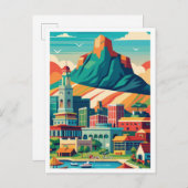 Kapstadt Südafrika Vintage Travel Illustration Postkarte (Vorne/Hinten)