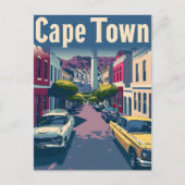 Kapstadt Südafrika Vintage Travel Illustration Postkarte (Vorderseite)