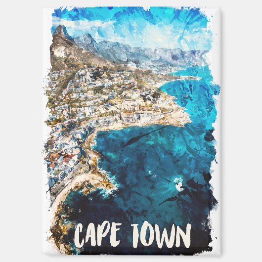 Kapstadt Südafrika Vintage Travel Magnet (Vorderseite)