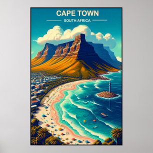 Kapstadt - Südafrika Vintage Travel Poster
