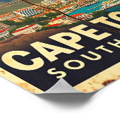 Kapstadt - Südafrika Vintage Travel Poster (Ecke)