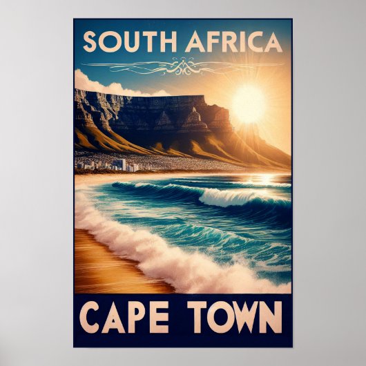 Kapstadt - Südafrika Vintage Travel Poster (Vorne)