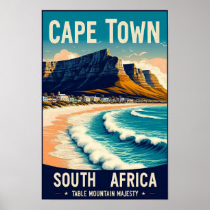 Kapstadt - Südafrika Vintage Travel Poster
