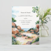 Kapstadt Südafrikanische Hochzeit in Urlaubsort Einladung (Stehend Vorderseite)
