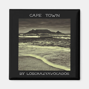 Kapstadt Tafelberg Ozeanwellen Strand Magnet