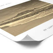 Kapstadt Tafelberg Strand Meer Sepia Poster (Ecke)