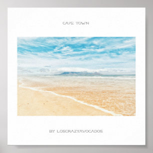 Kapstadt Tafelberg Strand Ozean Poster