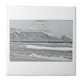 Kapstadt Tafelberg Südafrika Sketch Fliese (Vorderseite)