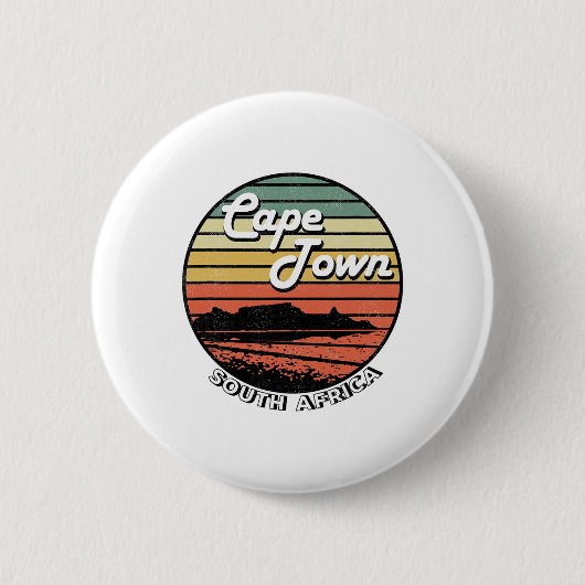 Kapstadt Tafelberg Südafrika Vintag Button (Vorderseite)